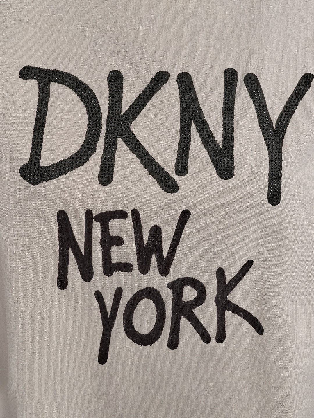 DKNY Women Beige Solid Round Neck TShirt
