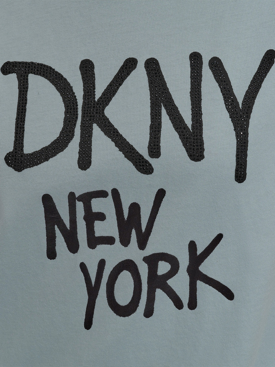 DKNY Women Green Solid Round Neck Tshirt