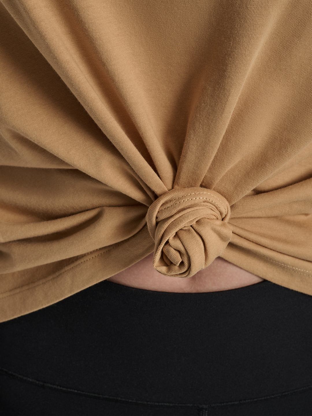 DKNY Women Brown Solid Round Neck Tshirt