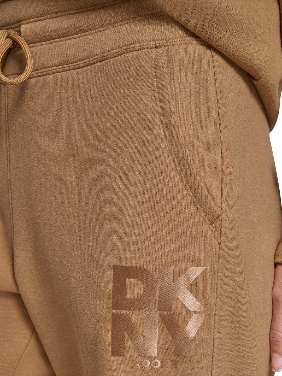 DKNY Women Beige Straight Fit Solid Sweatpant