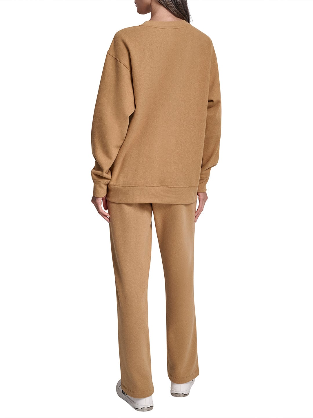 DKNY Women Brown Solid Round Neck Sweatshirt