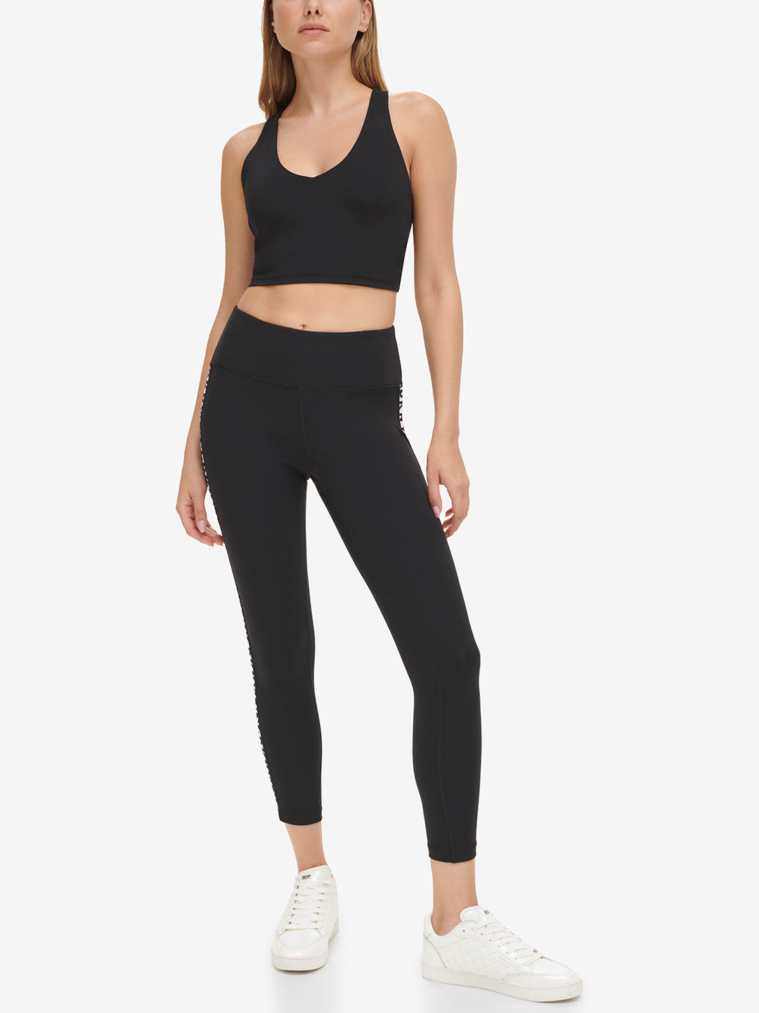 DKNY Women Black Solid Fitted Legging