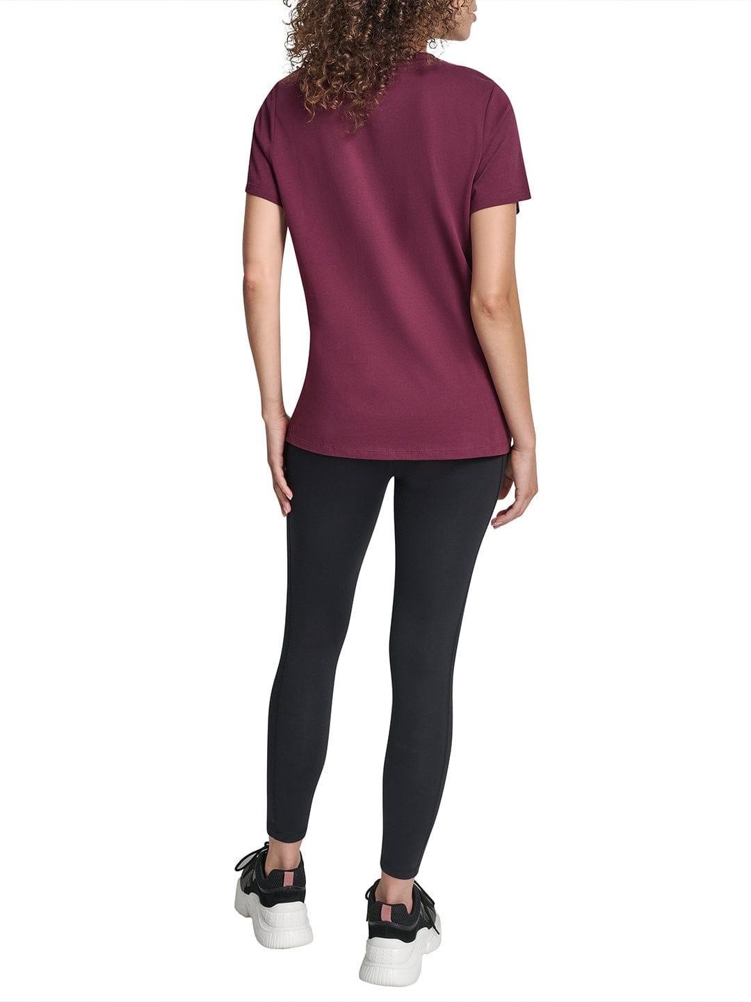 DKNY Women Red Embellished Round Neck Tshirt