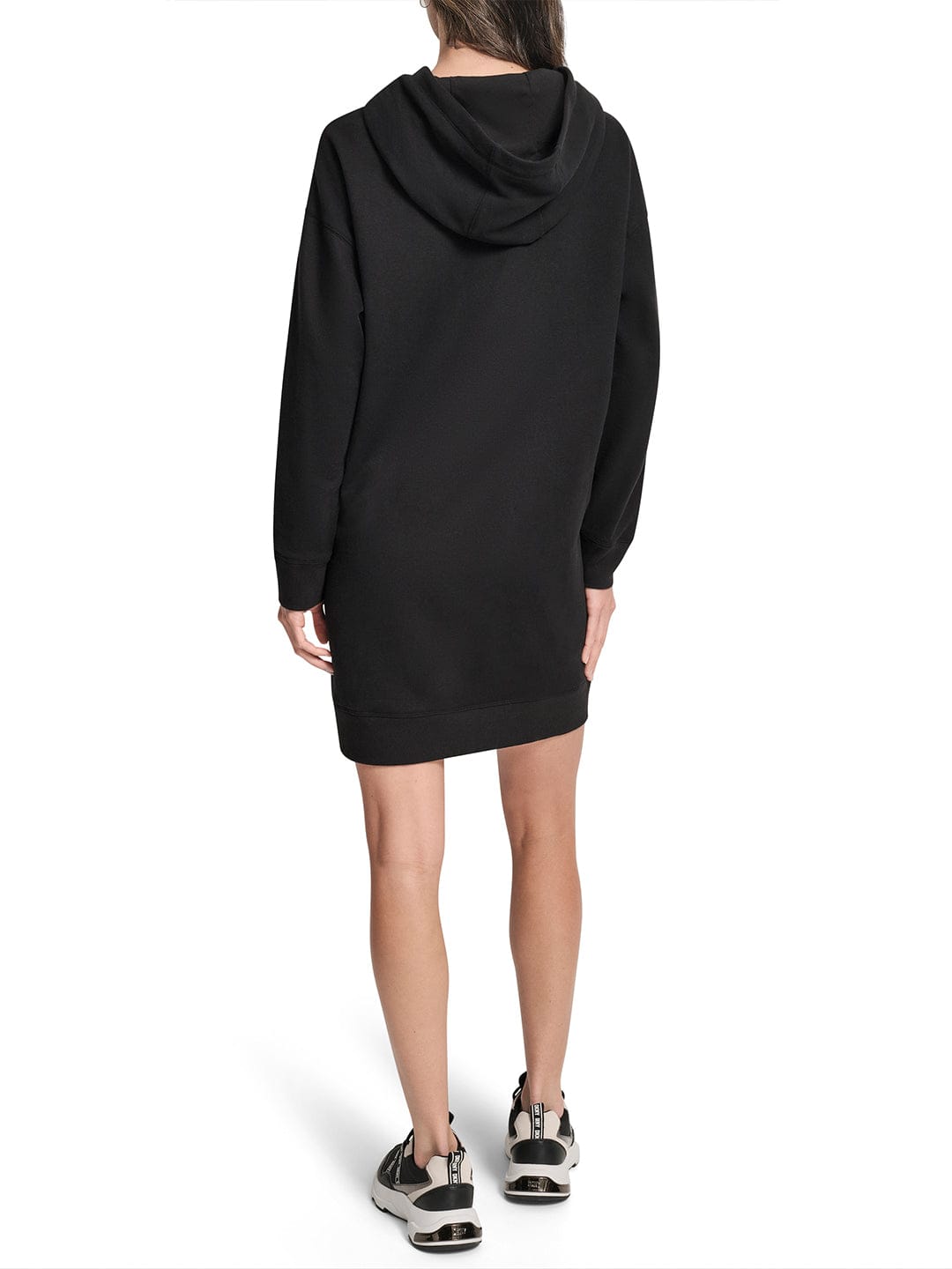DKNY Women Black Embellished Hooded Dress