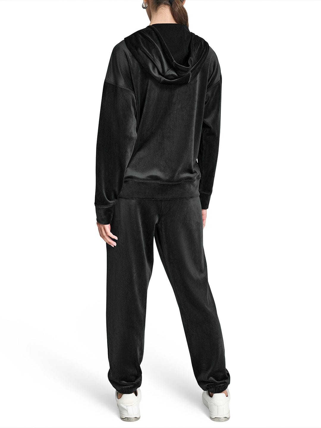 DKNY Women Black Embellished Hooded Sweatshirt