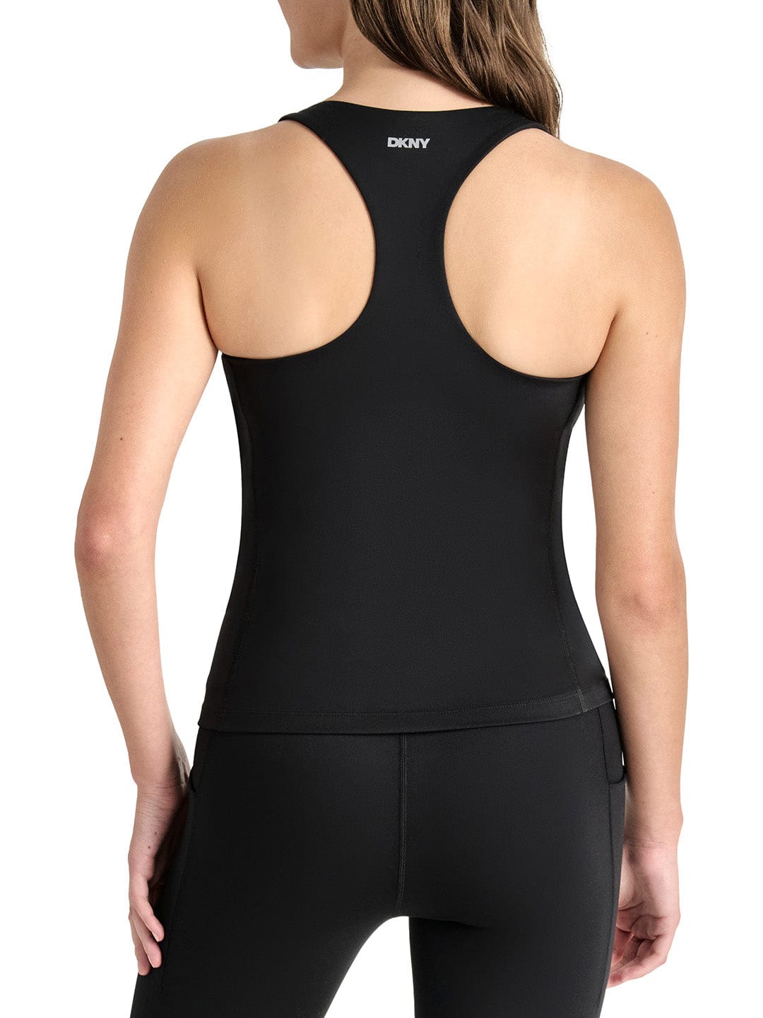 DKNY Women Black Solid Scoop Neck Tank Top