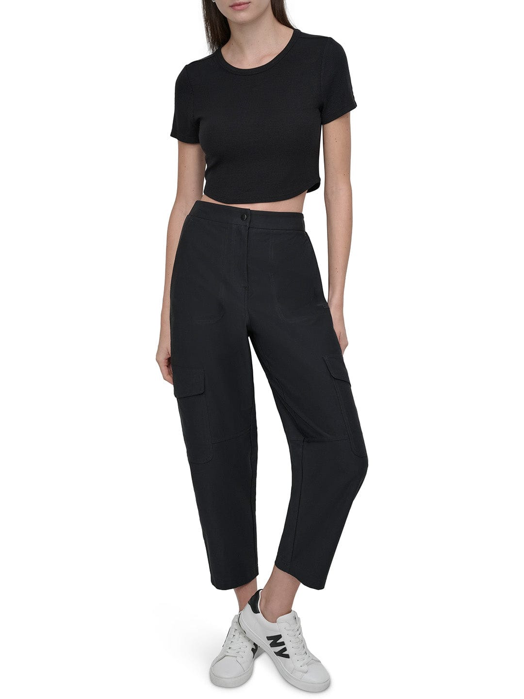 DKNY Women Black Oversized Fit Solid Trouser