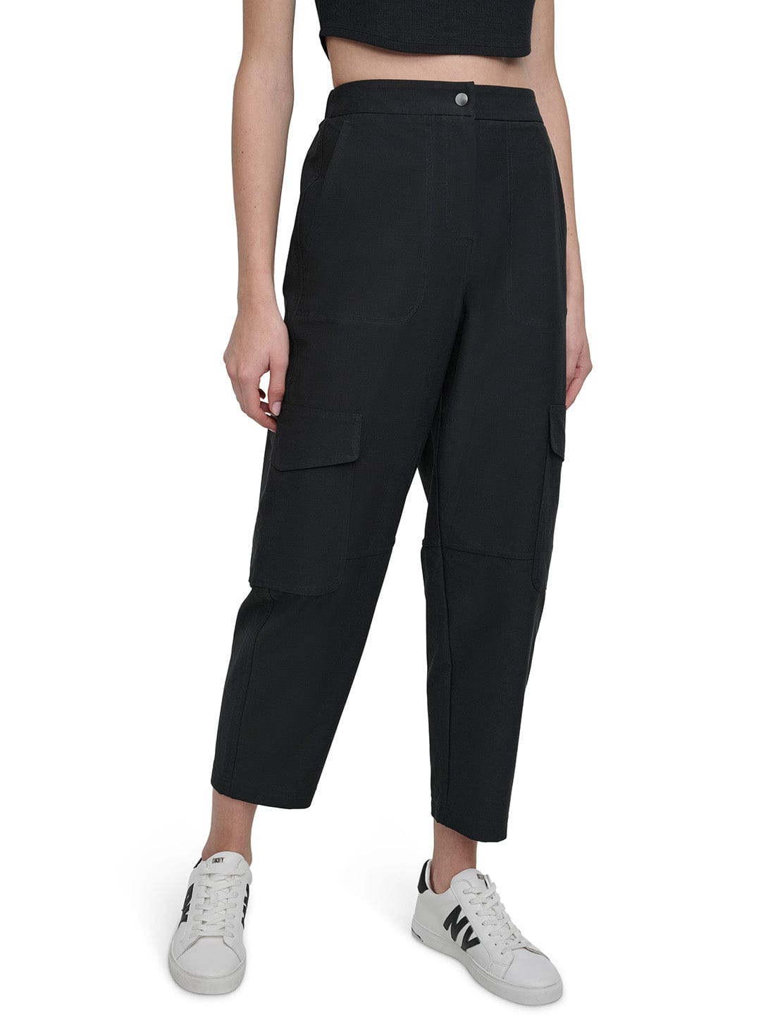 DKNY Women Black Oversized Fit Solid Trouser