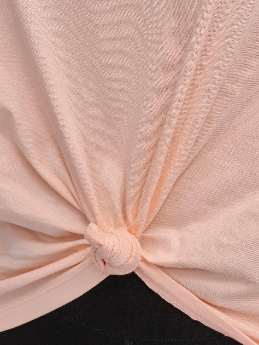 DKNY Women Pink Solid Round Neck TShirt