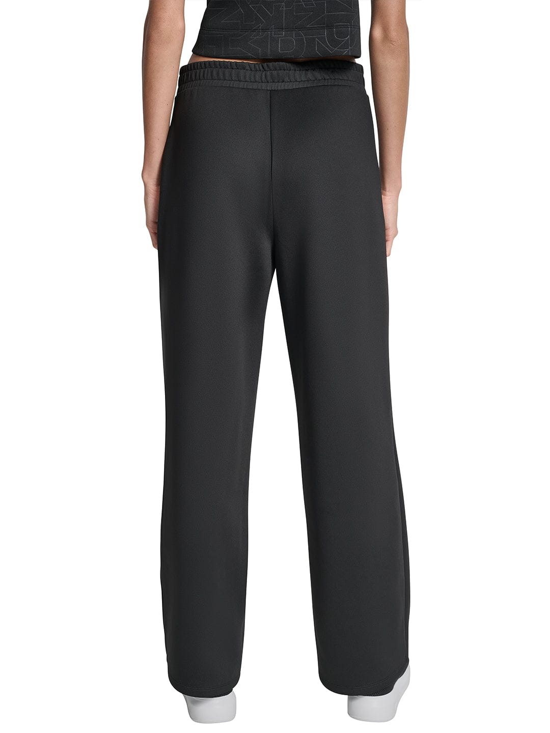 DKNY Women Black Straight Fit Solid Sweatpant