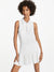 Dkny Women White Solid Shirt Collar Sleeveless Dress