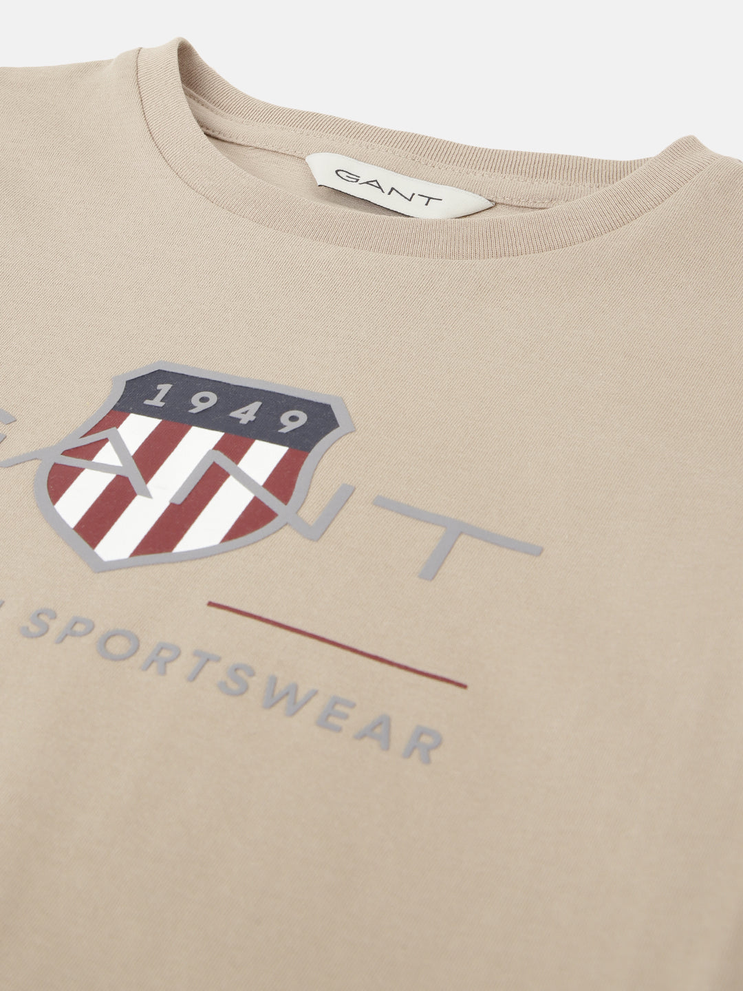 Gant Kids Brown Solid Round Neck Short Sleeves T-Shirt