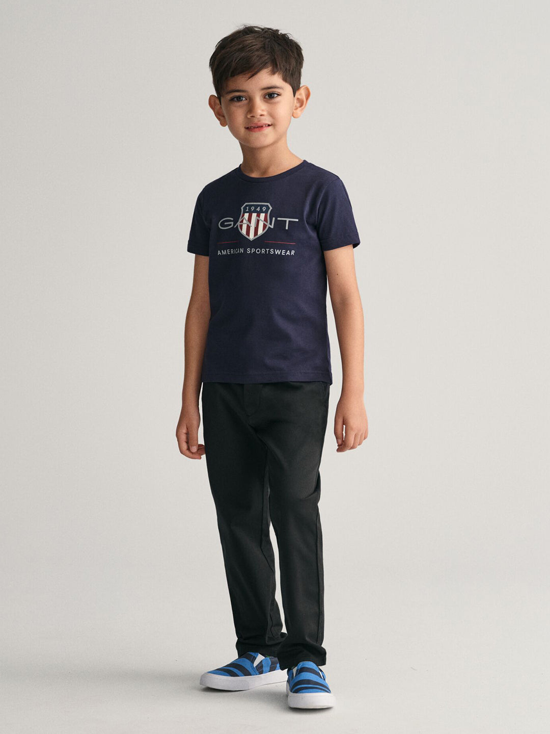 Gant Boys Blue Printed Round Neck Short Sleeves T-Shirt
