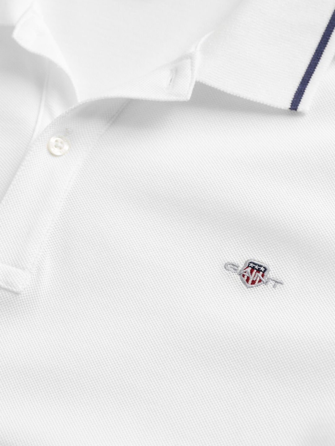 Gant Unisex White Solid Short Sleeves Polo Tshirt