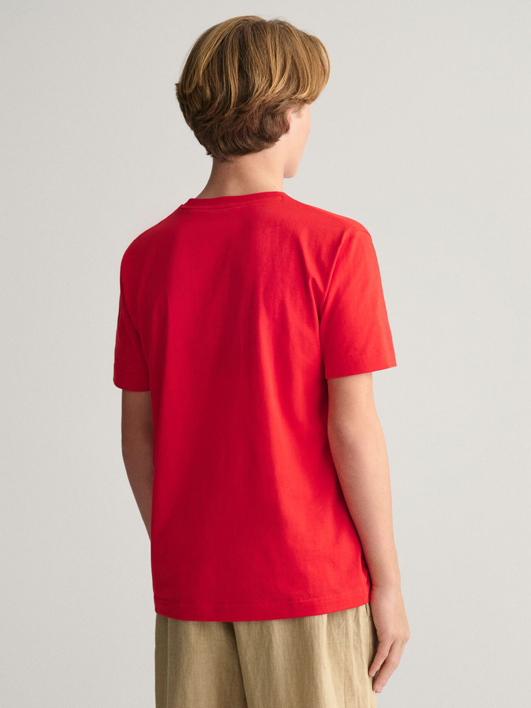 Gant Boys Red Printed Round Neck Short Sleeves T-Shirt