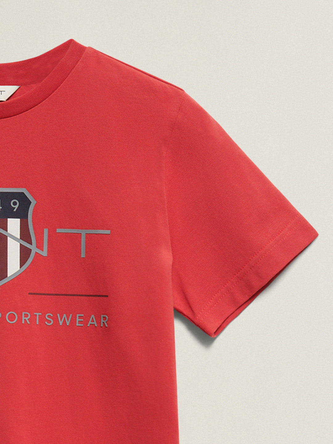 Gant Boys Red Printed Round Neck T-Shirt