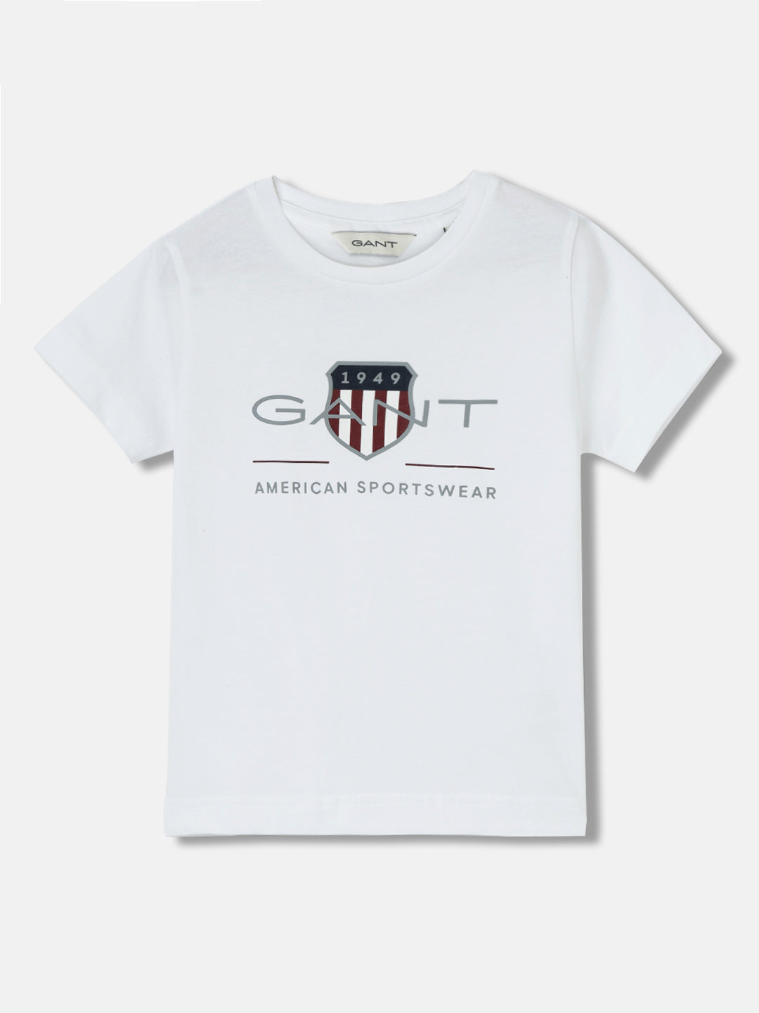 Gant Kids White Printed Round Neck Short Sleeves T-Shirt