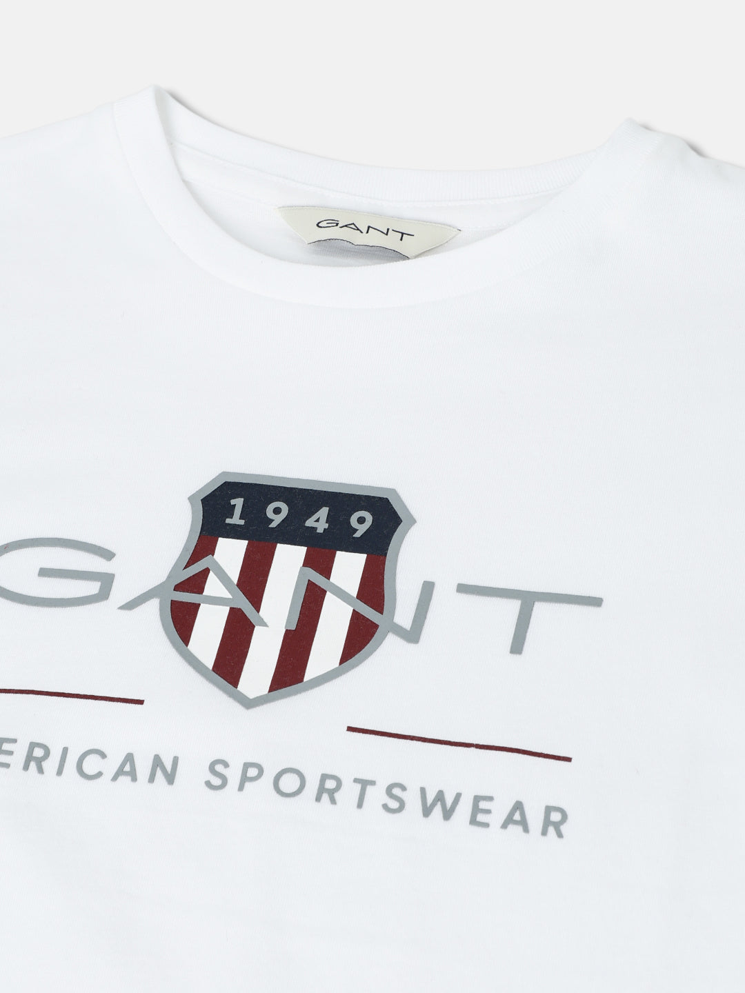 Gant Kids White Printed Round Neck Short Sleeves T-Shirt