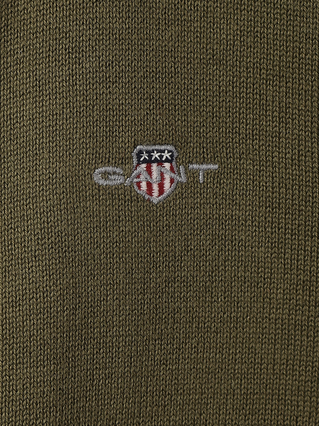 Gant Kids Green Solid Round Neck Full Sleeves Cardigan