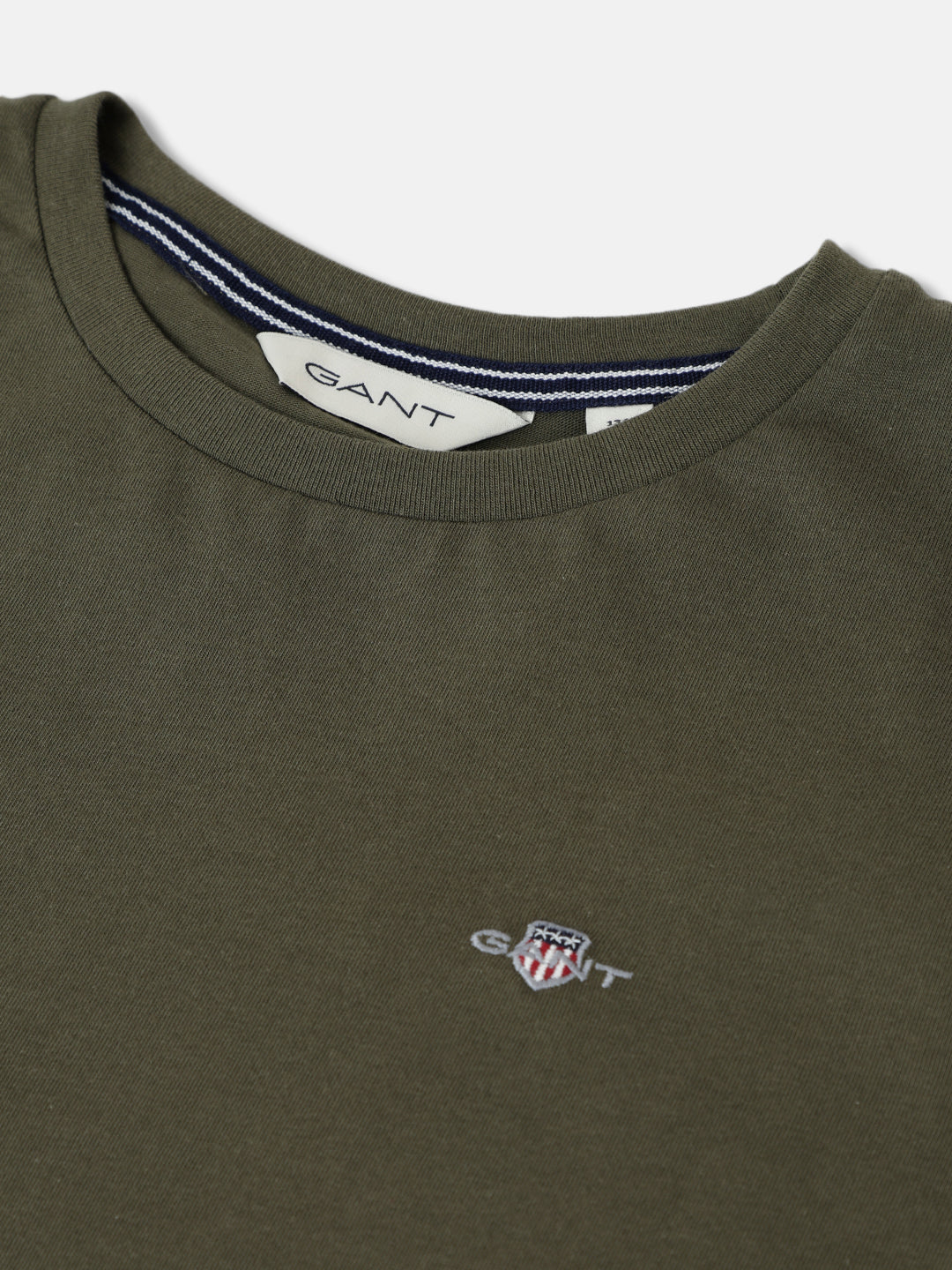 Gant Kids Green Solid Round Neck Short Sleeves T-Shirt