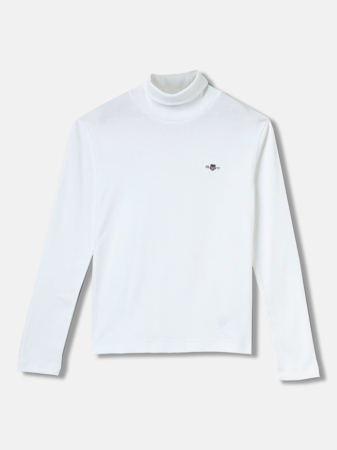 Gant Kids White Solid Turtle Neck Full Sleeves Sweatshirt