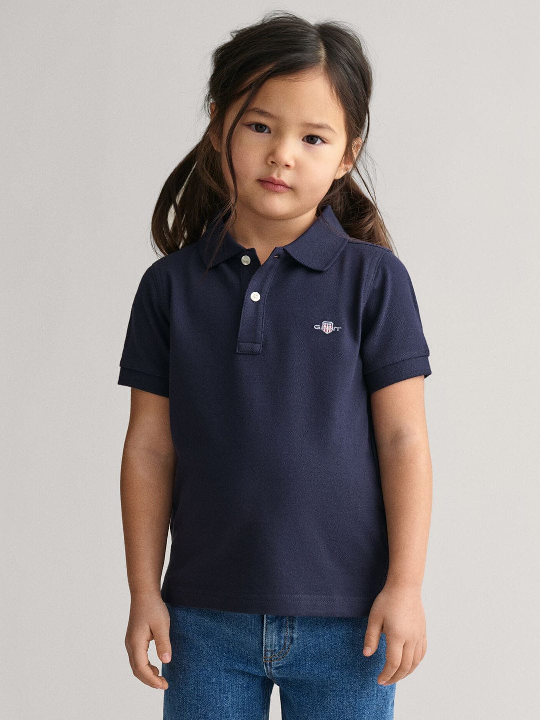 Gant Kids Blue Solid Polo Tshirt