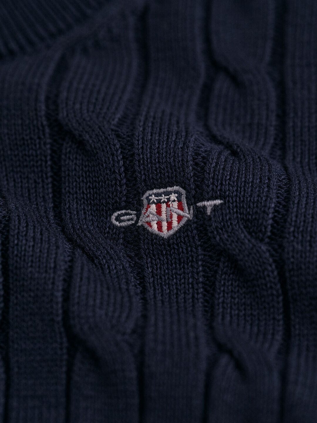 Gant Kids Blue Solid Round Neck Sweater