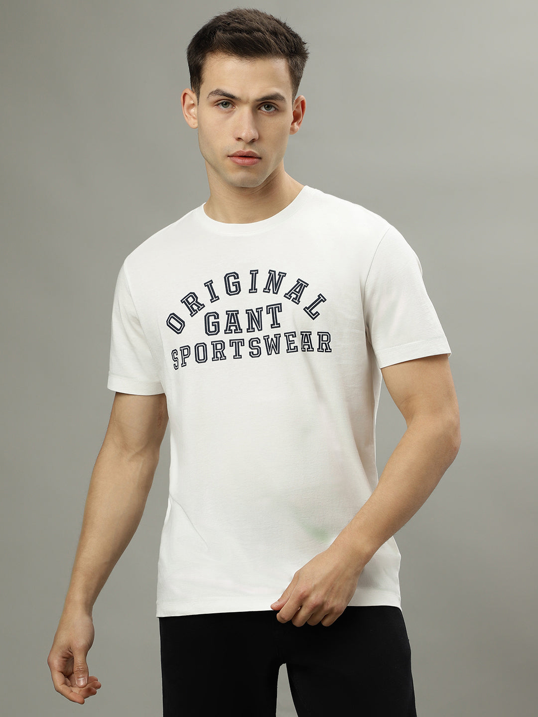 Shop Gant Off White Fashion Printed Regular Fit T-Shirt Online