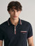 Gant Men Black Solid Polo Collar Short Sleeves T-Shirt