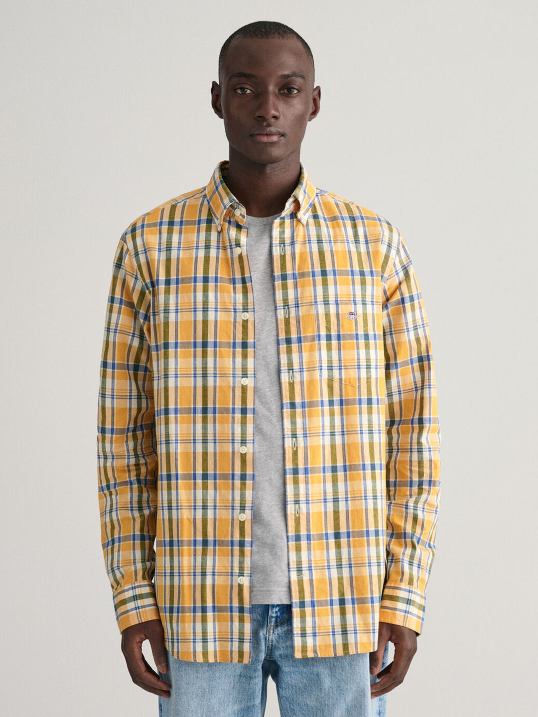 Gant Men Vibrant Orange Regular fit Full Sleeves Linen Shirt