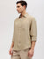 Gant Men Beige Solid Button-down Collar Full Sleeves Shirt