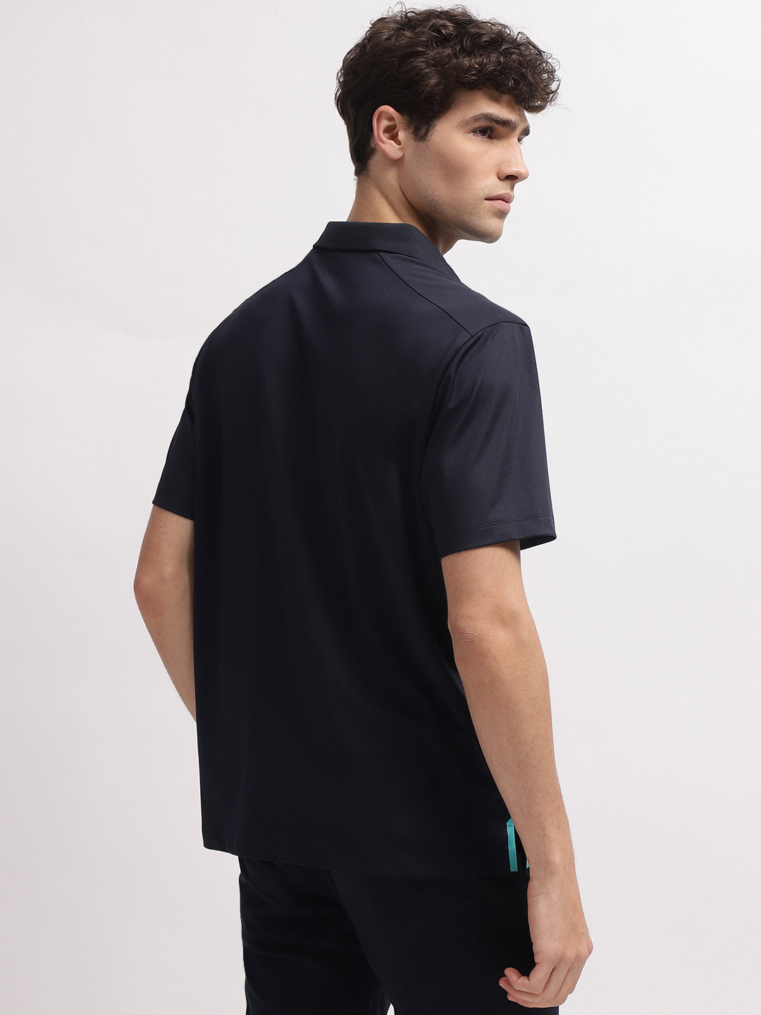 Gant Men Blue Solid Polo Collar Short Sleeves T-Shirt