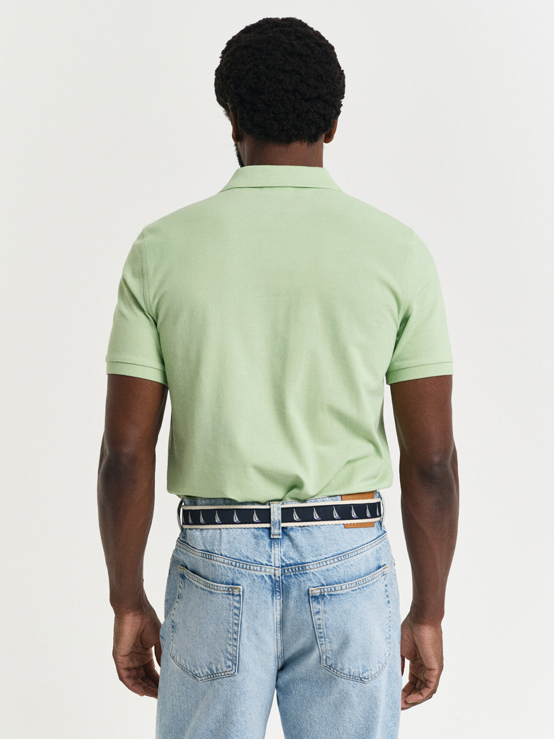 Gant Men Green Solid Short Sleeves Polo Tshirt