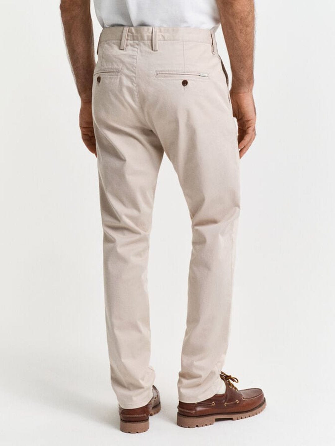 Gant Mens Putty Mid Rise Slim Fit Chino Trouser