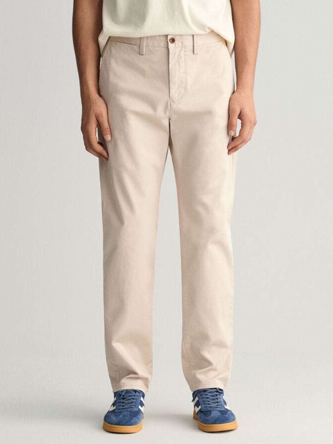Gant Mens Putty Mid Rise Regular Fit Chino Trouser