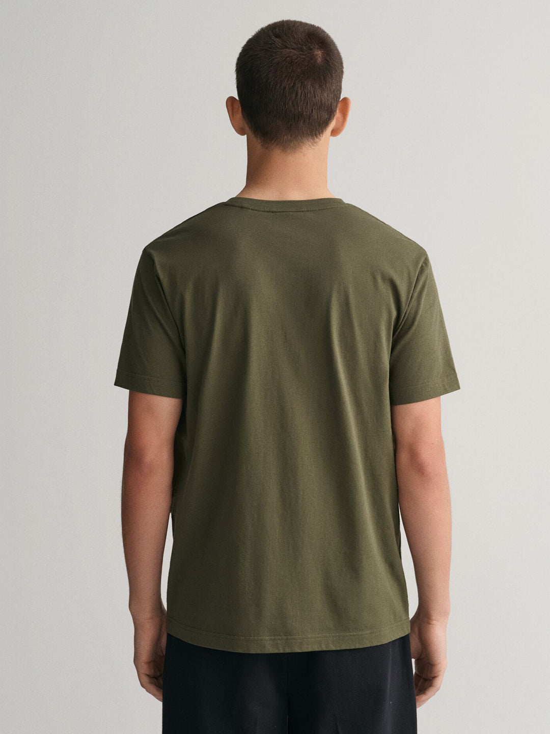 Gant Men Green Printed Round Neck Short Sleeves Tshirt