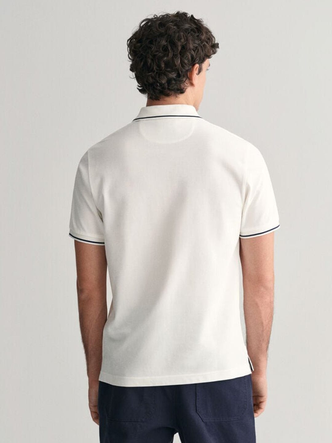 Gant Mens White Polo Collar Short Sleeve Solid Tshirt