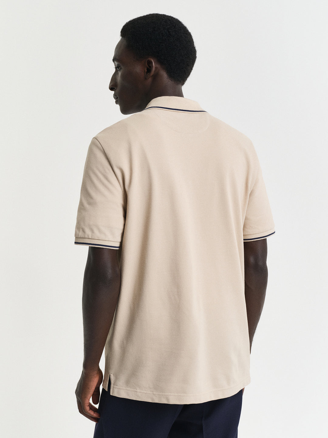 Gant Men Beige Solid Short Sleeves Polo Tshirt