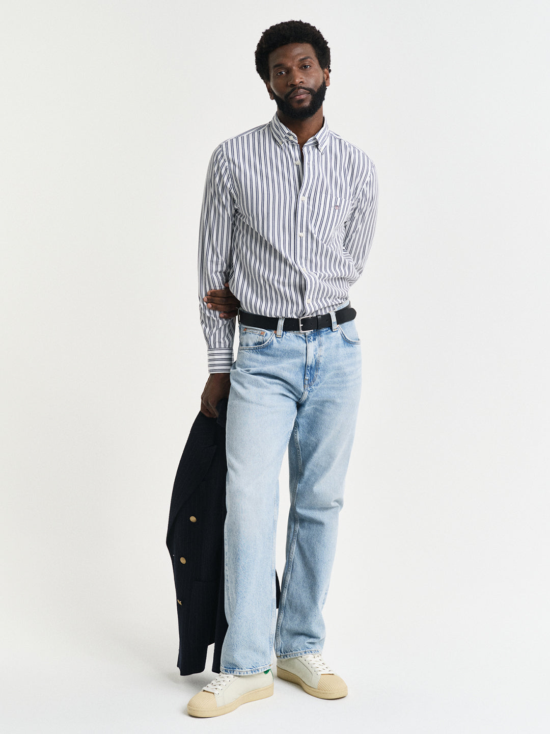 Gant Men White Button-Down Collar Full Sleeves Shirt