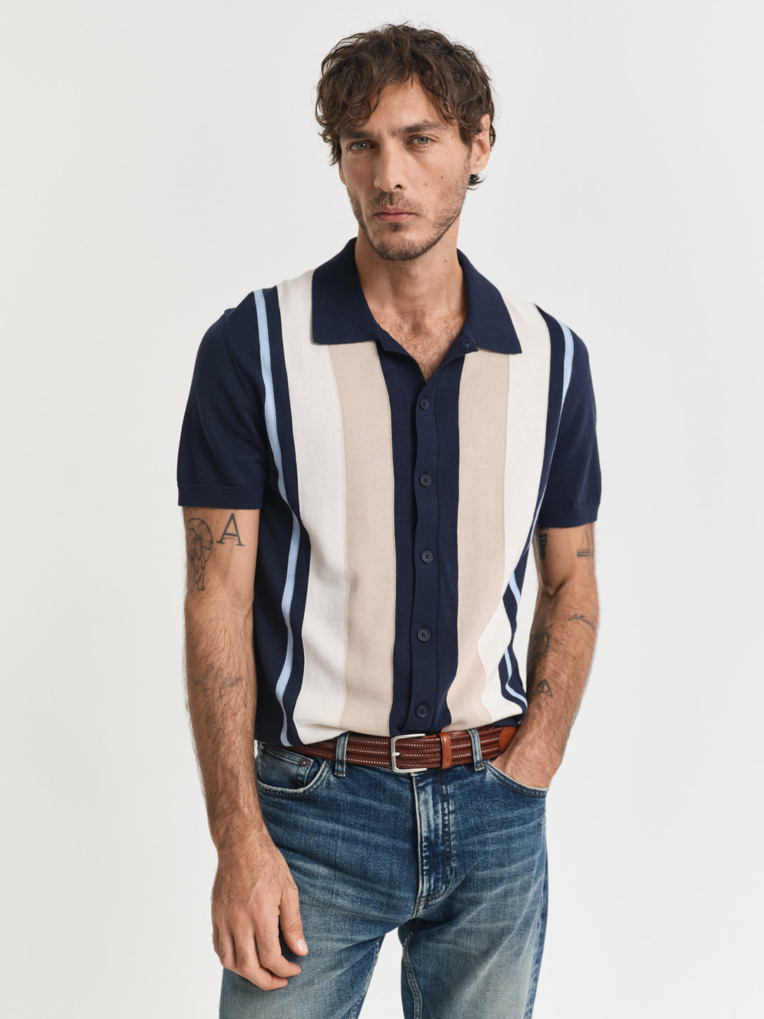 Gant Men Blue Polo Collar Short Sleeves Tshirt