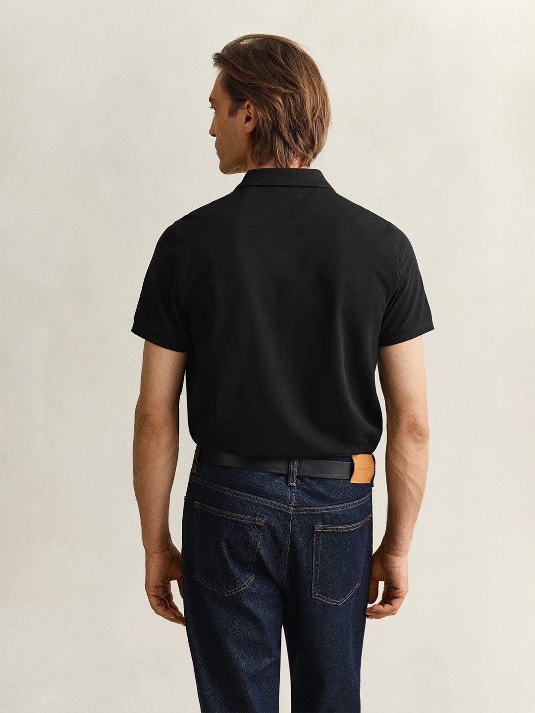 GANT Men Black Shield Pique Polo T-Shirt