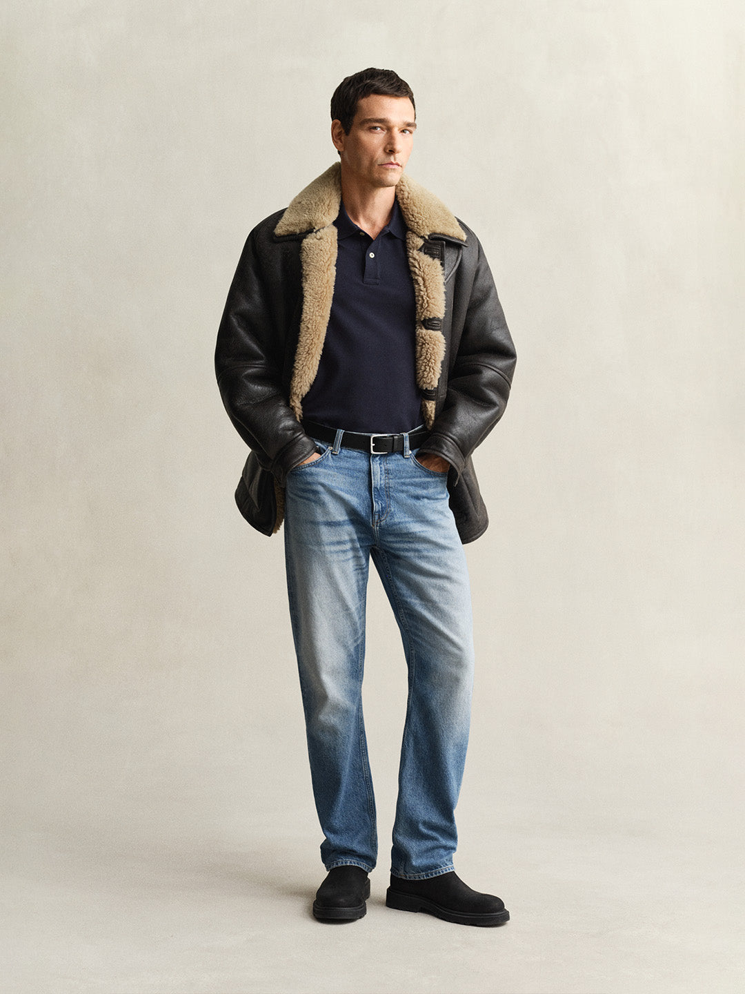 Gant Men Navy Blue Shield Pique Polo T-Shirt