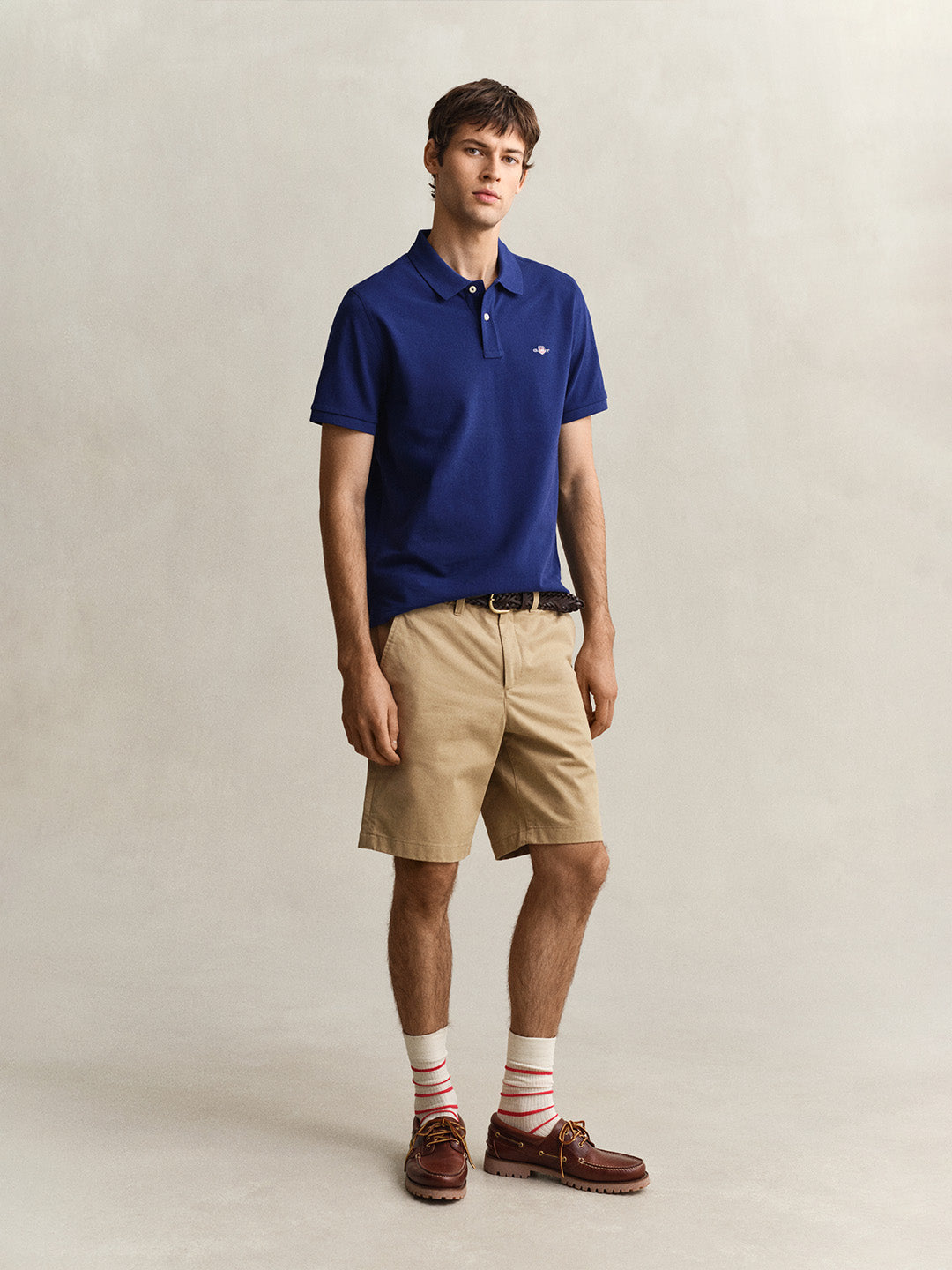 Gant Men Khaki Solid Regular Fit Shorts