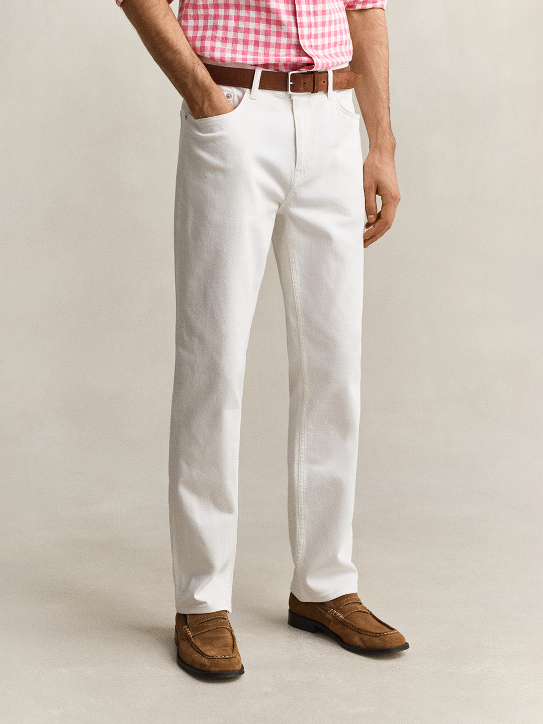 Gant Men White Regular Fit Jeans