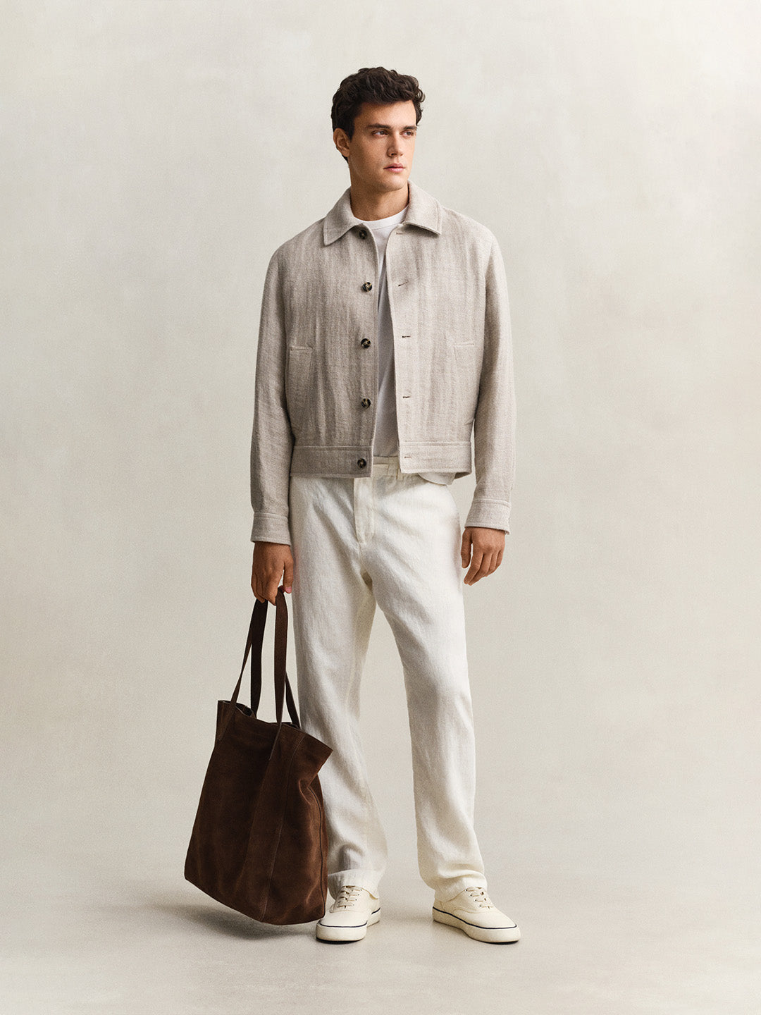 Gant Men Cream Solid Regular Fit Pure Linen Trouser