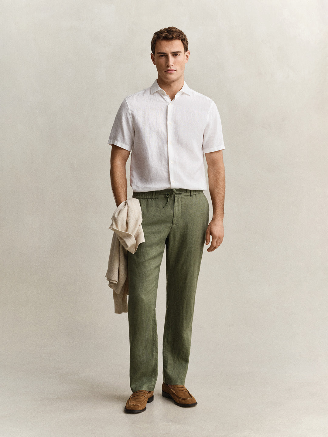 Gant Men Green Pure Linen Trouser