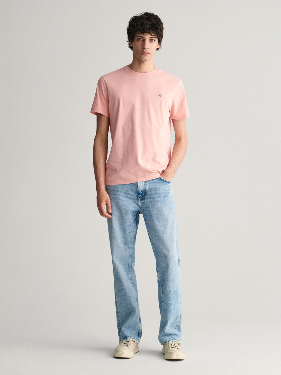 GANT Men Peach Shield Cotton T-Shirt