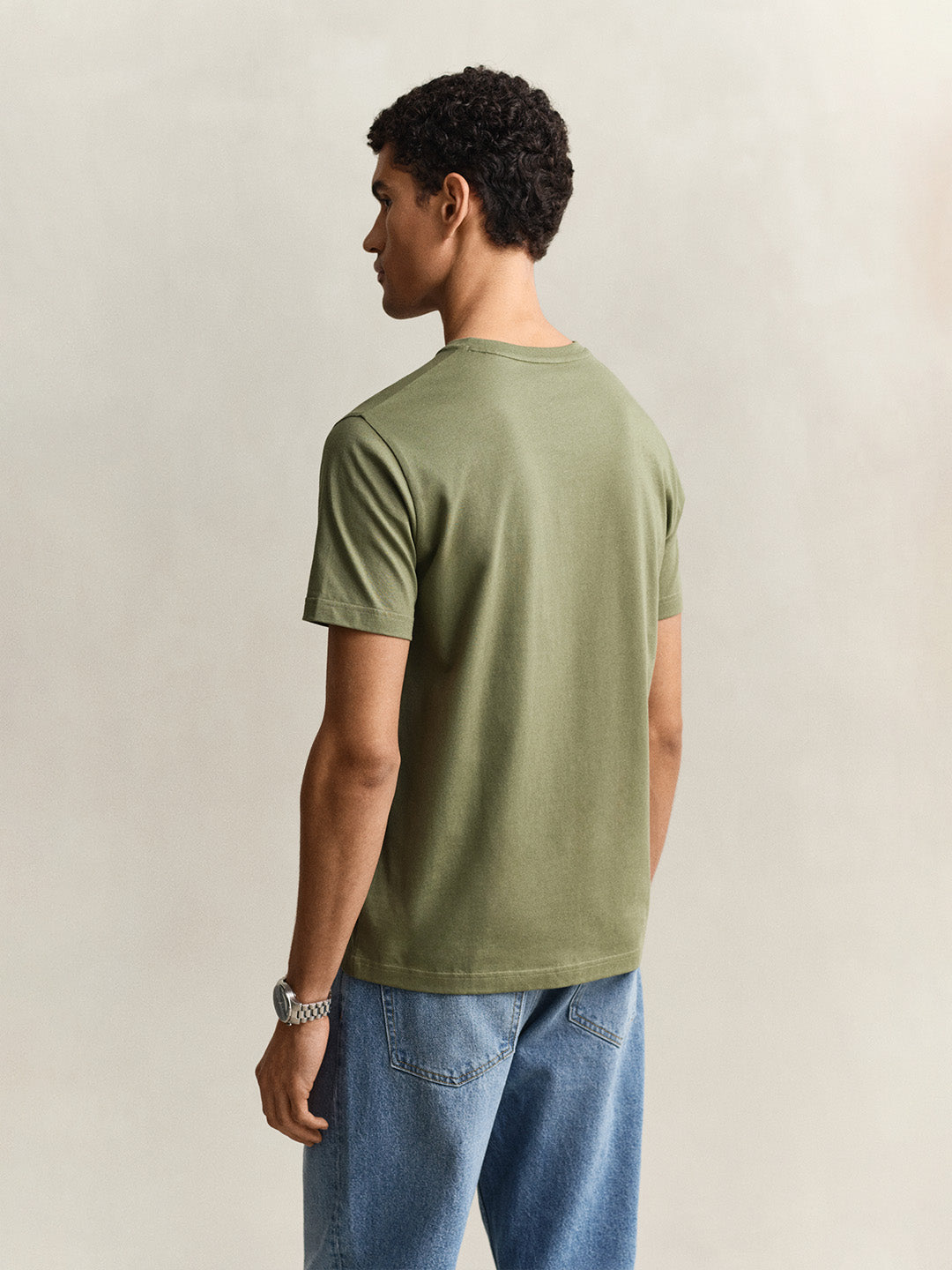 GANT Men Green Shield Printed Pure Cotton T-Shirt