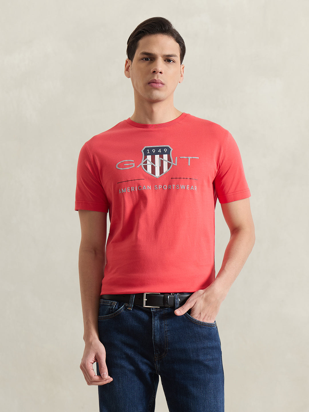GANT Men Red Printed T-Shirt
