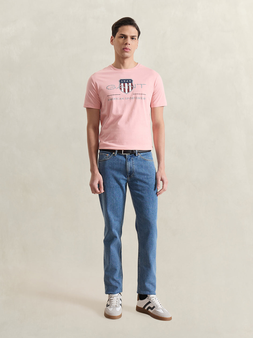 GANT Men Pink Printed T-Shirt